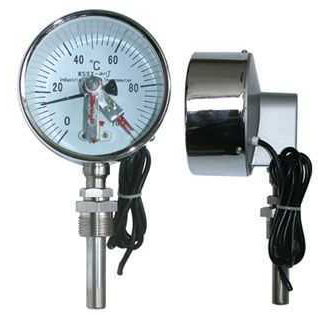 Electric contact bimetallic thermometer