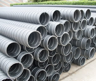 Prestressed plastic corrugated pipe